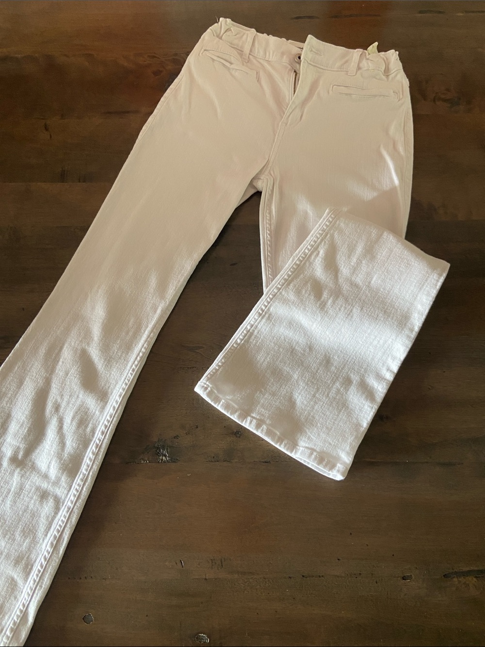 Girls Abercrombie white Slim bell bottom Jeans
